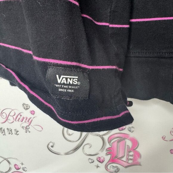 Vans long sleeve shirt top striped black pink stripes unisex men’s women shirt - Picture 3 of 3